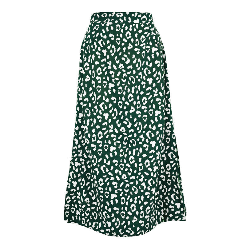 Maxi Rok - Dierenprint - Luchtig Stof met Split - Perfect voor Zomerse Dagen - Groen / S - Dresses / Skirts