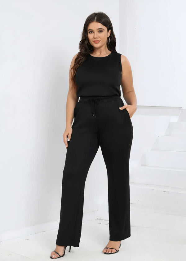 Mouwloze jumpsuit | Lorna - Zwart / XS