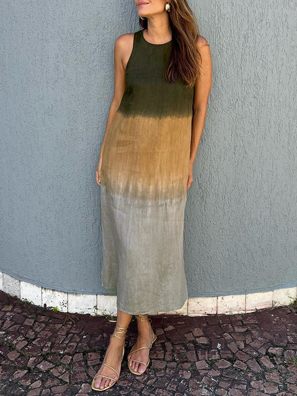 Ombre Jurk - Casual - Tie-Dye - Perfect voor Zomerdagen - Donkergroen / XS - Dresses