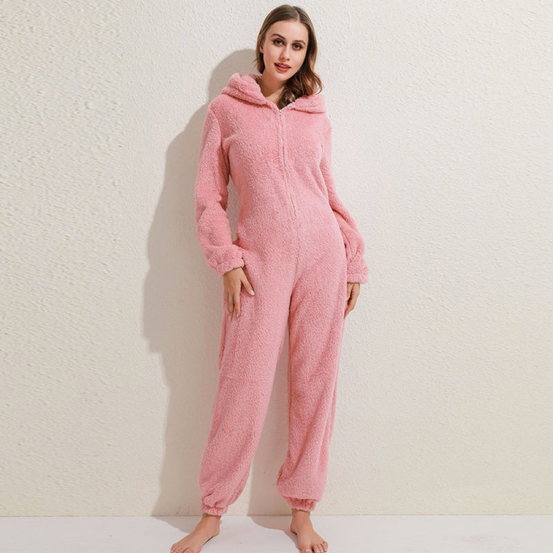 Lola Superzachte Fleece Onesie met Berenoortjes om Comfortabel, Cute en Stijlvol te Bankhangen