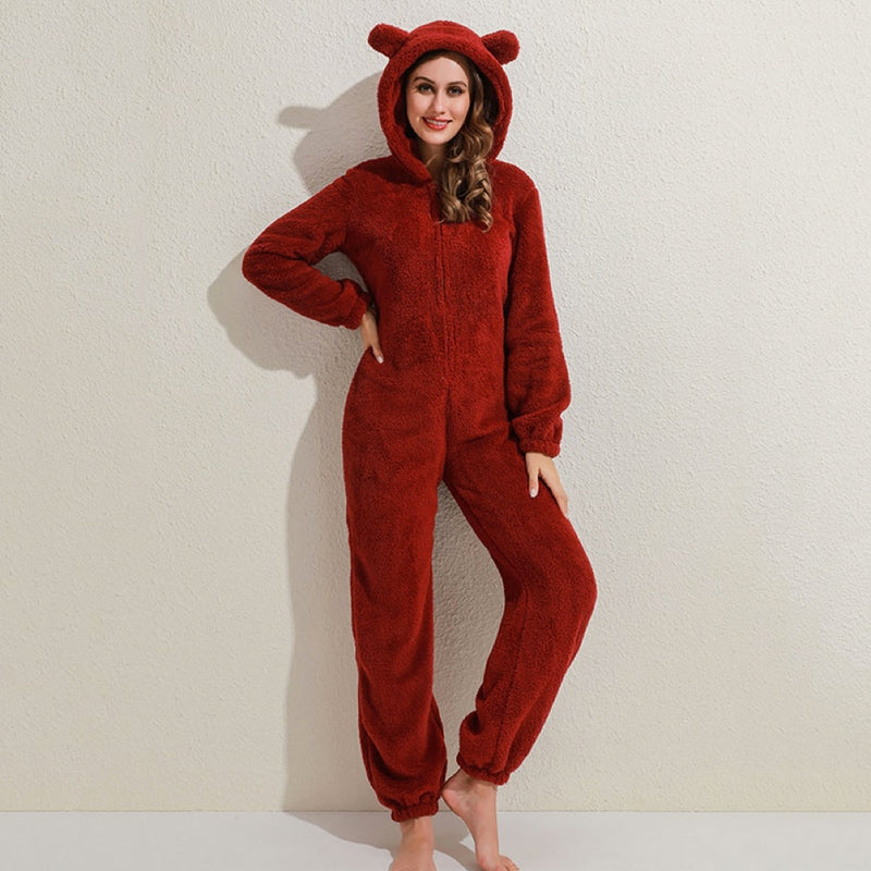 Lola Superzachte Fleece Onesie met Berenoortjes om Comfortabel, Cute en Stijlvol te Bankhangen