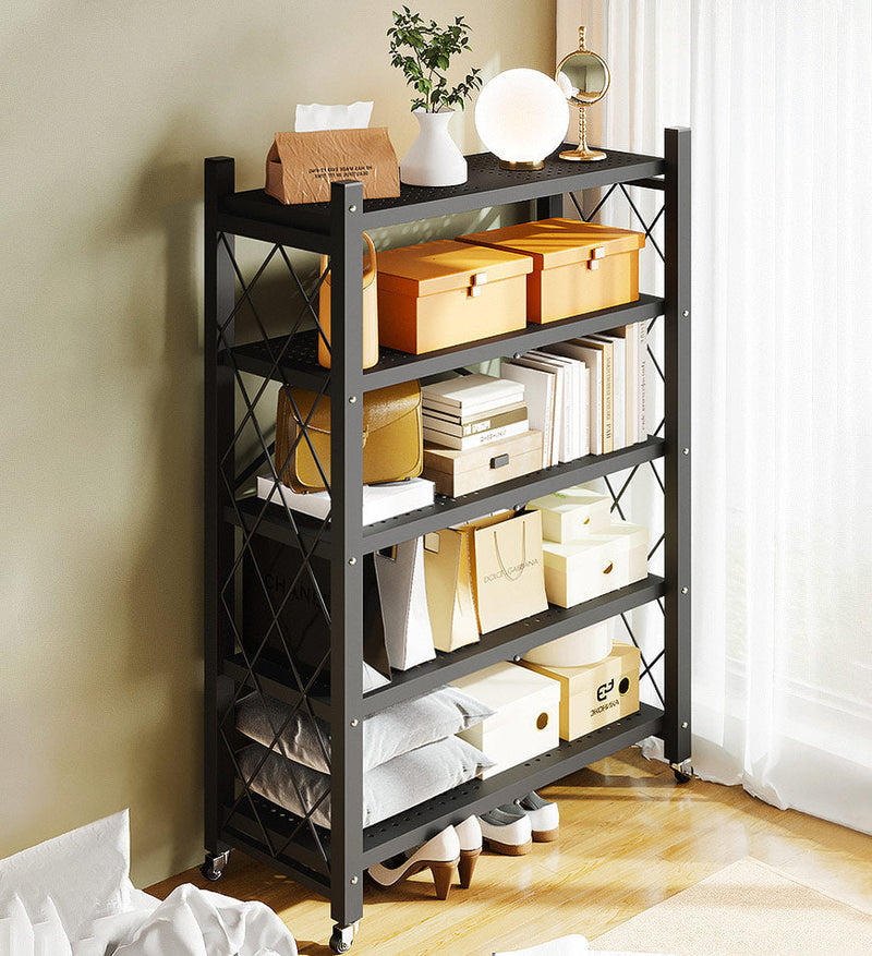 Opvouwbaar Opslagrek - Modern Design - Zwart - Robuust voor Elk Seizoen - Storage & Organization