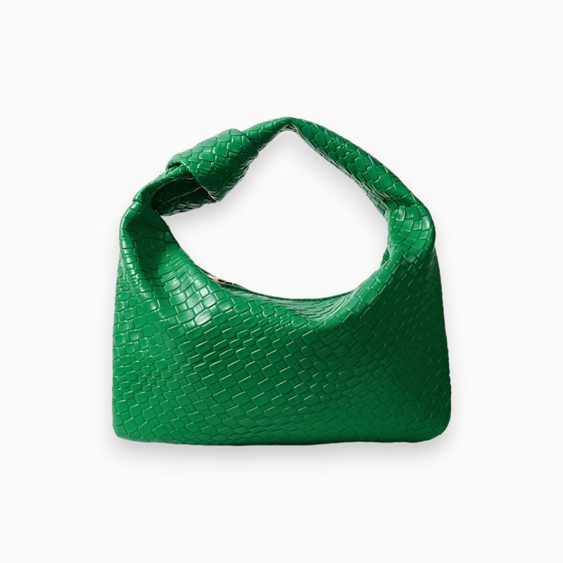 Relief Handtas - Hobo Bag - Eenkleurig Medium Top Handle - Perfect voor Elke Gelegenheid - Groen - Handbags