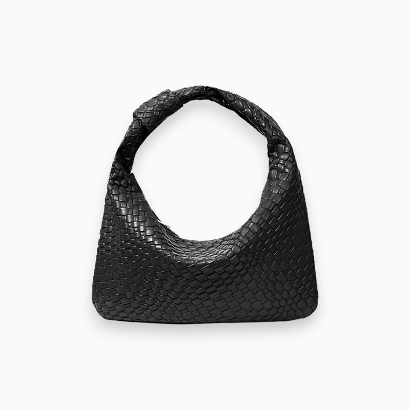 Relief Handtas - Hobo Bag - Eenkleurig Medium Top Handle - Perfect voor Elke Gelegenheid - Zwart - Handbags