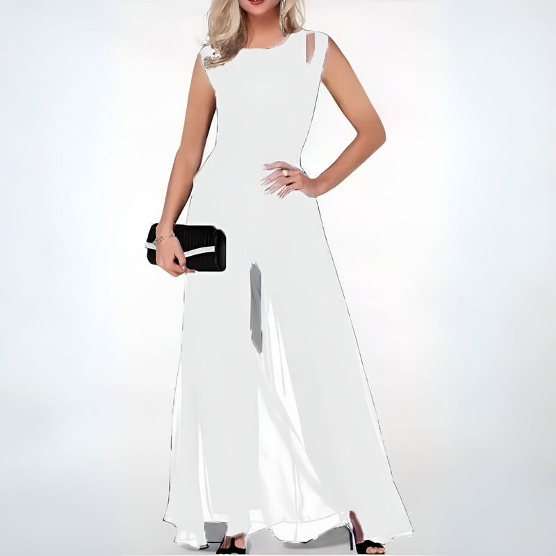 Sandra - Trendy Dames Jumpsuit - S / Wit