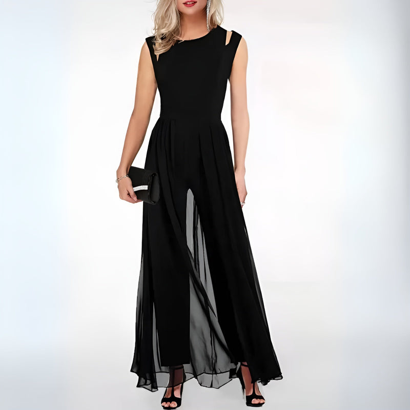 Sandra - Trendy Dames Jumpsuit - S / Zwart