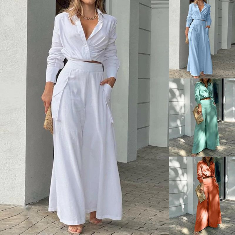 Set Dames - Casual Chic - Verkrijgbaar in diverse kleuren Katoen - Perfect voor Lente en Zomer - Kleding