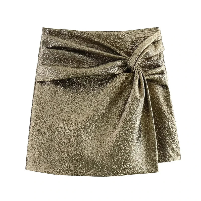 Skort - Party Collectie - Zwart Gedraaid Detail Zijkant Rits - Perfect voor Feestjes - Skirts