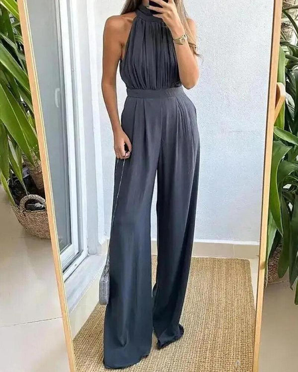 Slim Fit Jumpsuit - Stijlvol - 100% Polyester - Perfect voor Feestjes - Zwart / S - Jumpsuits