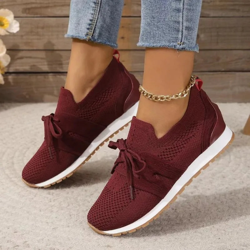 Sneakers - Maja Mesh - Ademend Mesh Comfortabele Pasvorm - Ideaal voor Dagelijks Gebruik - Rood / 35 - Sneakers