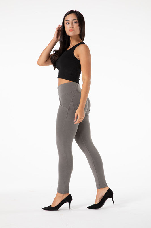 Strakke hoge taille grijze legging - Leggings