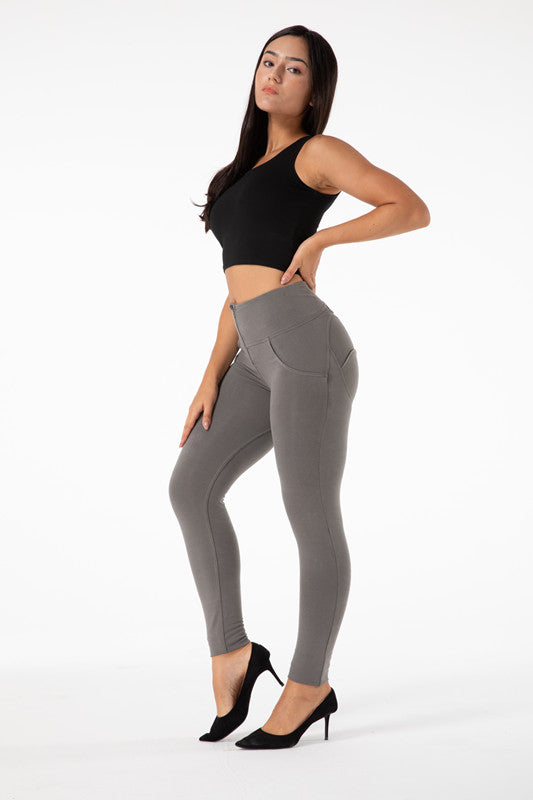 Strakke hoge taille grijze legging - Leggings