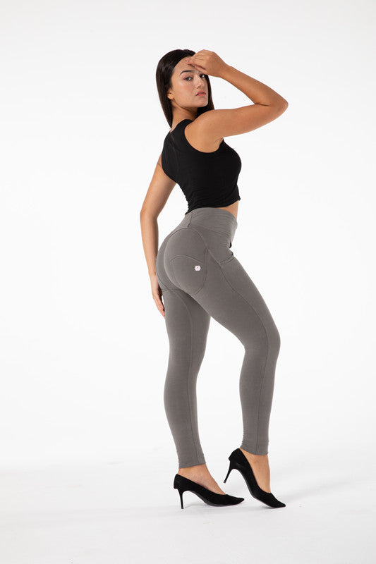 Strakke hoge taille grijze legging - XS - Leggings