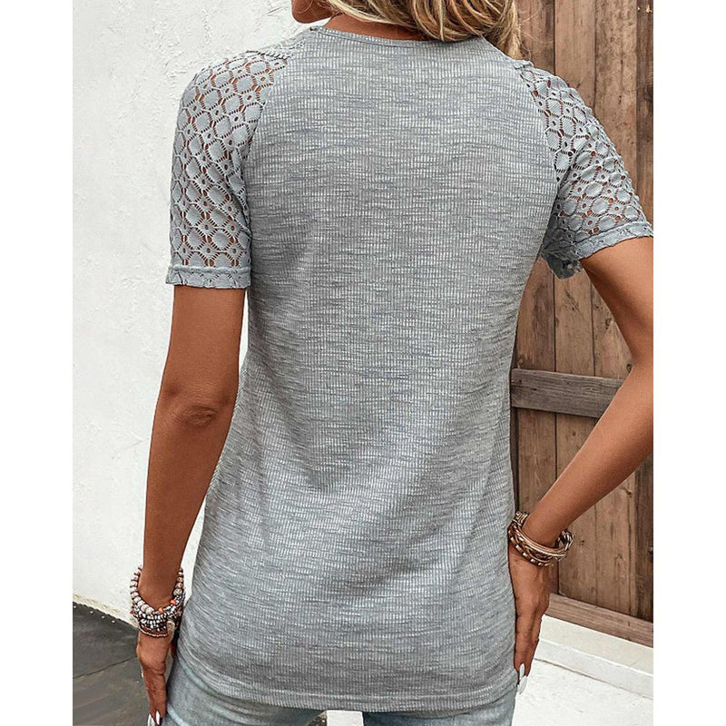 T-shirt - Elegant - Katoenmix Kant - Perfect voor Lente en Zomer - T-Shirts