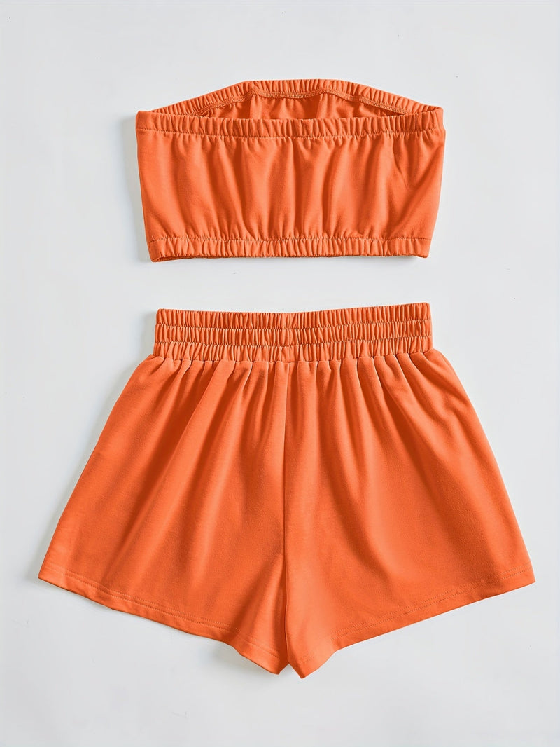 Top - JONG - 100% Polyester - Ideaal voor Lente/Zomer - Oranje-Rood / XS - Damesmode