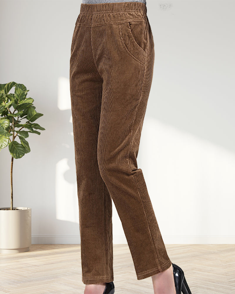 Traditionele Broek - Eenvoudig - Manchester en Polyester Hoge Taille Lange Lengte - Perfect voor Lente Herfst en Winter