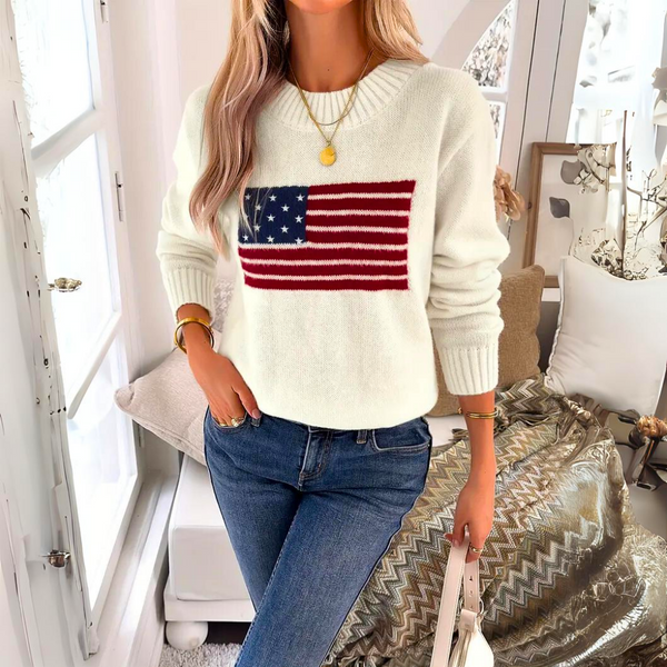 Trendy gebreide trui america - Camila - Sweaters