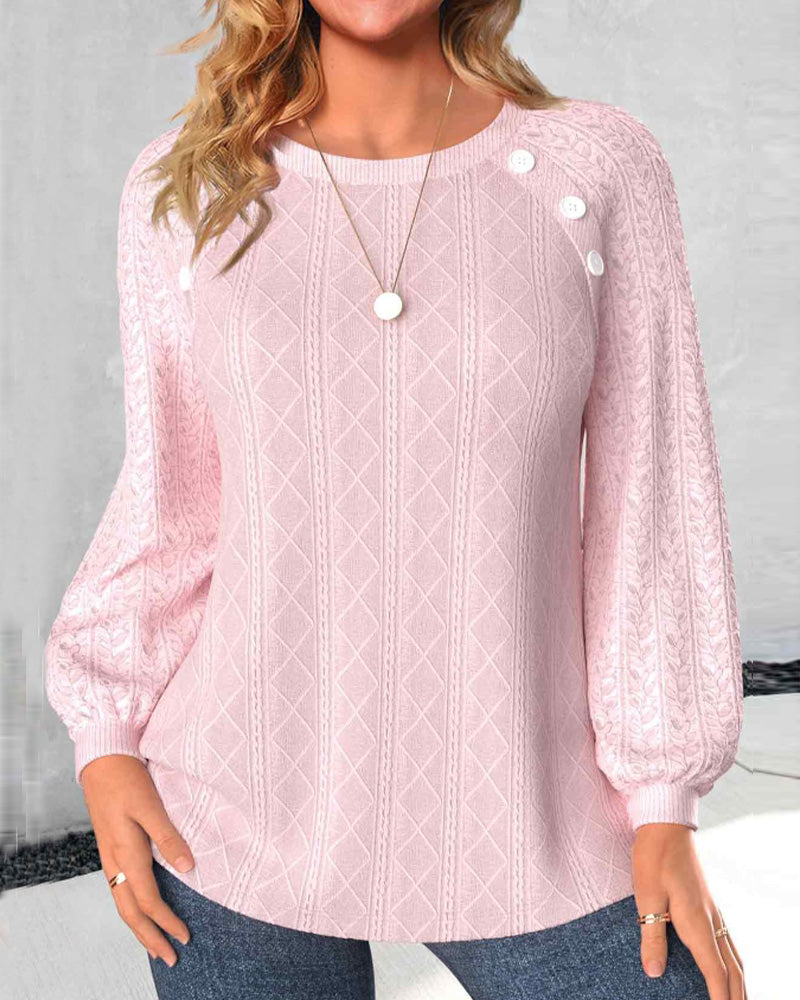 Trui - Eenvoudig - Katoenmengsels - Ideaal voor Lente Herfst en Winter - Roze / S - Kleding > Tops > Truien