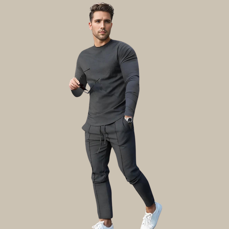 Trui + Joggingbroek Set - Smart-fit - Stretch - Makkelijk te Wassen - Ideaal voor Dagelijks Gebruik - Donkergrijs / XS