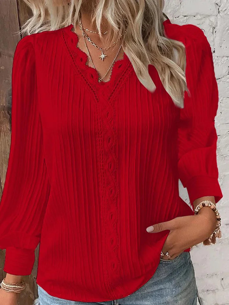 Viona | Elegante blouse voor vrouwen - Rood / S