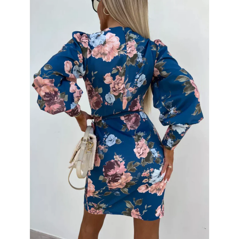 Wikkeljurk - Marinebloemen - Katoenmix - Ideaal voor Werk en Speciale Evenementen - Dresses