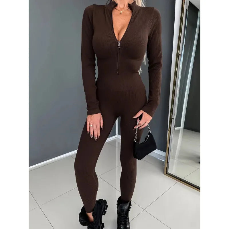 Ziguara Jumpsuit - Ultrafeminien - Geribde stof Ritssluiting Elastisch - Perfect voor Feestelijke Avonden - Dresses