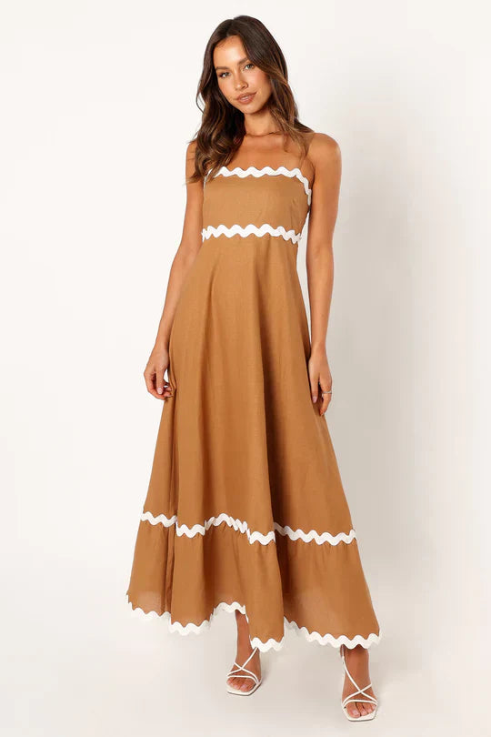 Zomer maxi jurk - Bruin / XS - Jurken